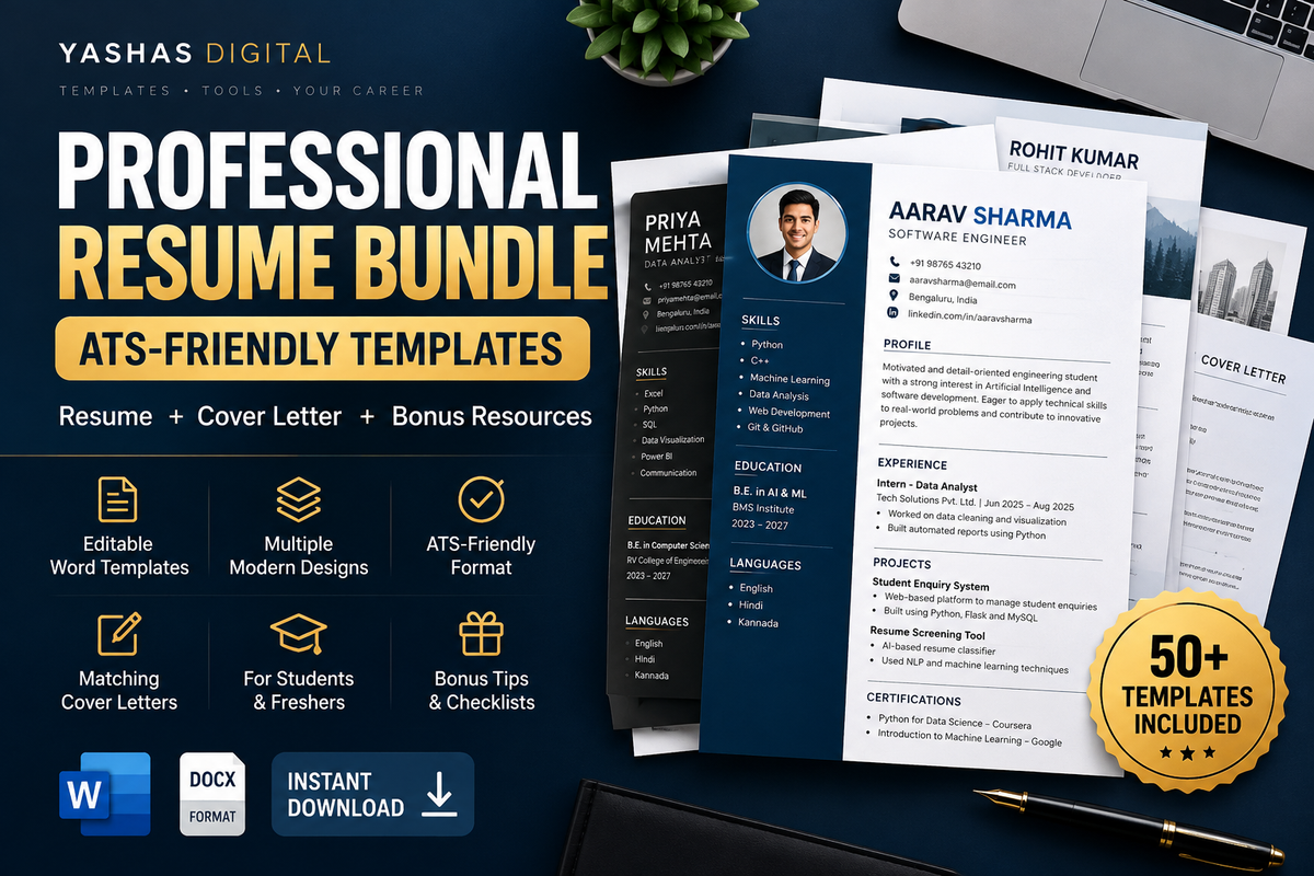 Professional Resume & ATS Template Bundle