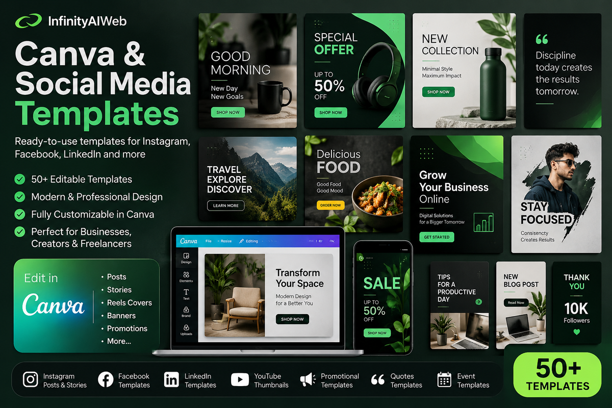 Canva & Social Media Template Bundle