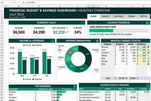 Excel Budget Planner Preview